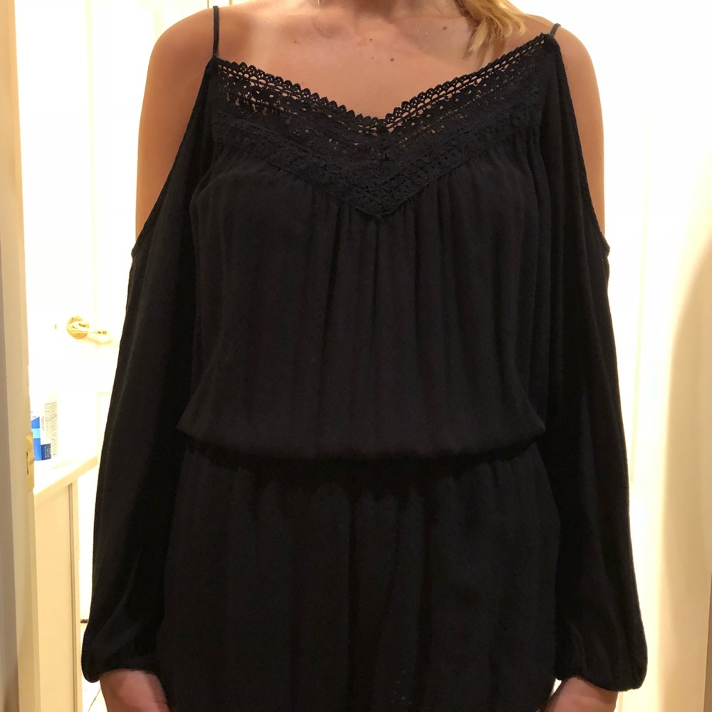 Off the shoulder black romper